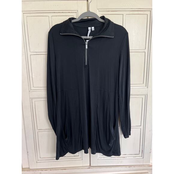 NWT Cable & Gauge size large black tunic dress with pockets viscose - Picture 1 of 4